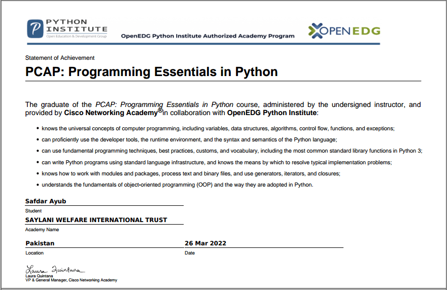 PCAP: Certified Associate in Python Programming