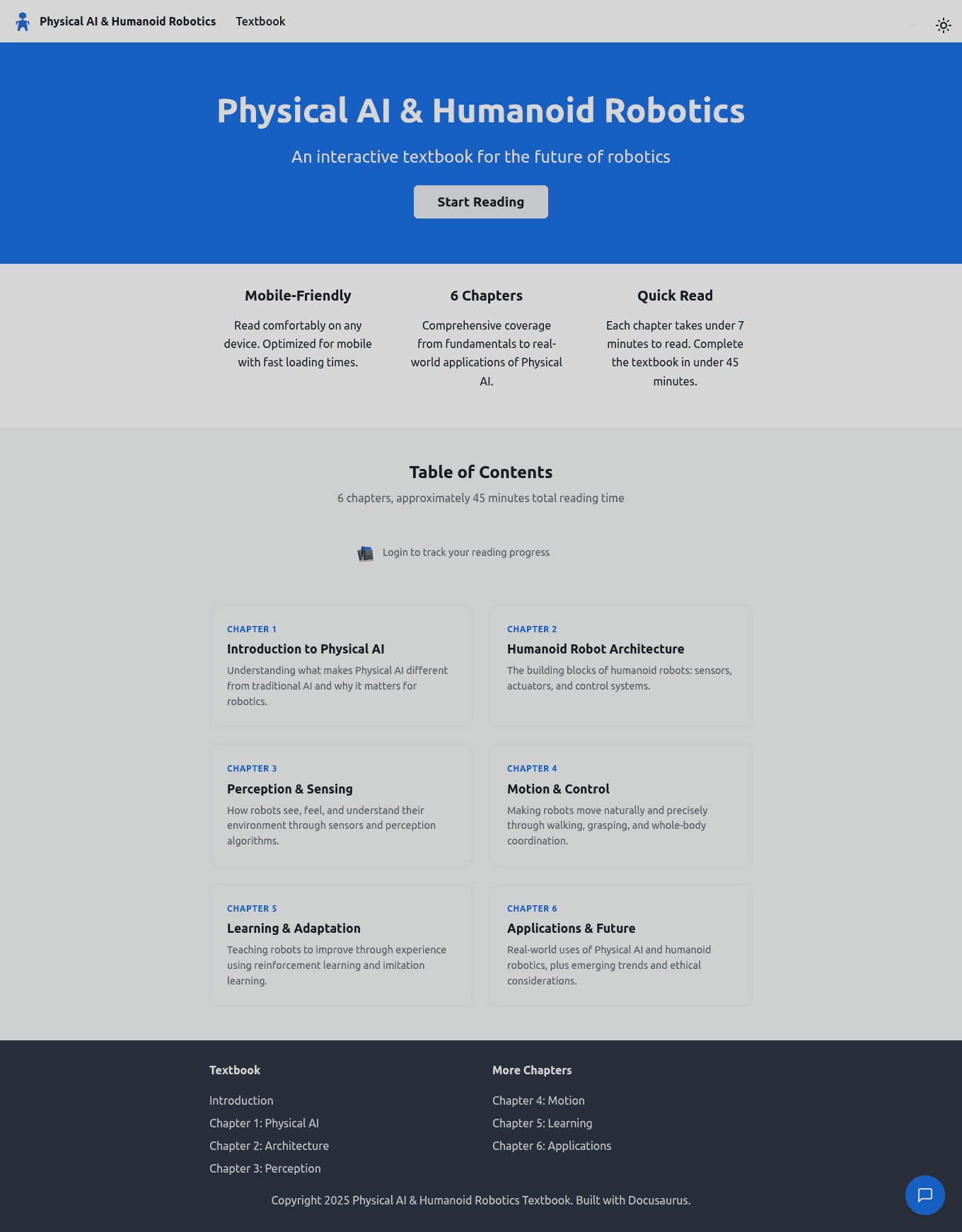 Physical AI & Humanoid Robotics screenshot